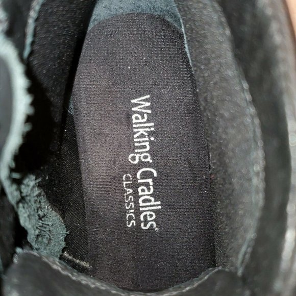 Walking Cradle Black Heeled Boots Booties Leather - Picture 9 of 12